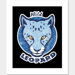 Blue Leopard Skin Posters and Art